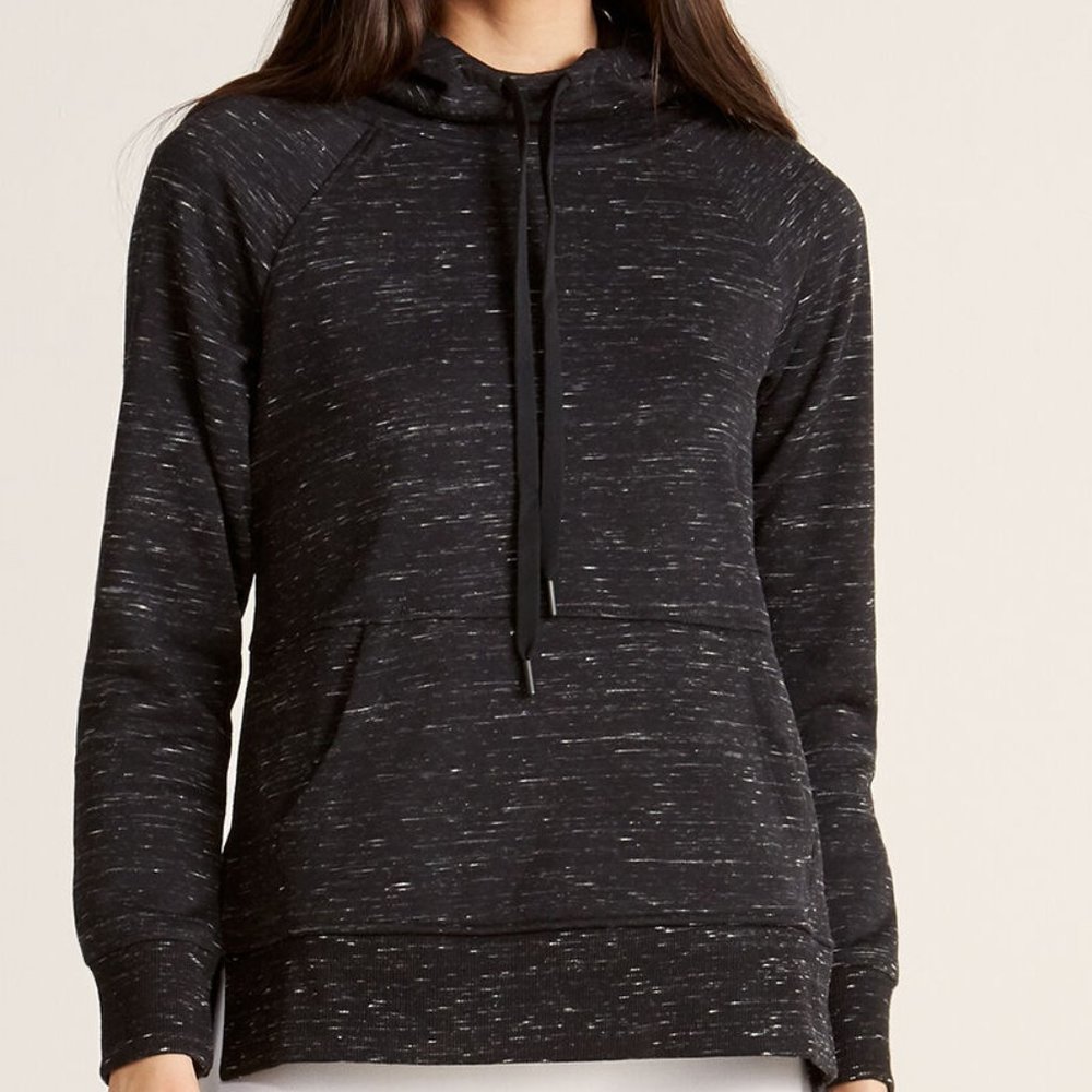 90 Degree by Reflex Cowl Neck Side Slits Hoodie